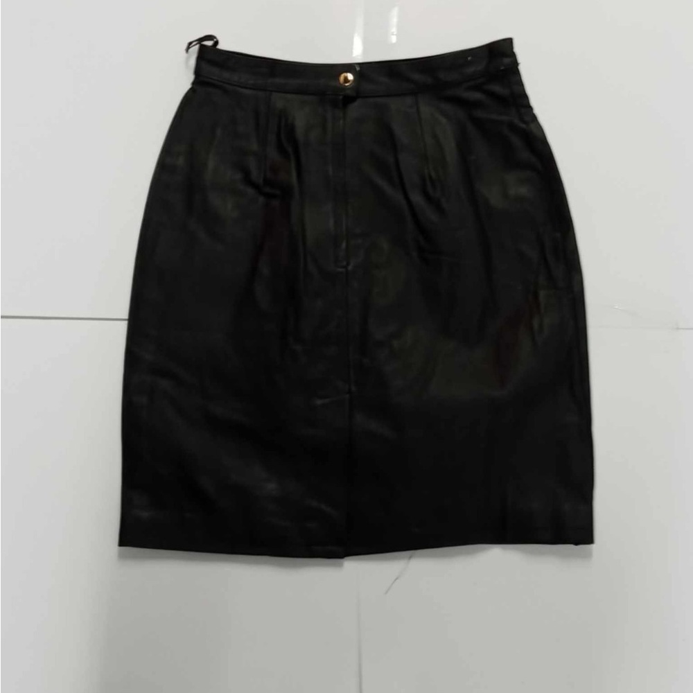 Vanna White Collection Black Leather Pencil Skirt Size 12